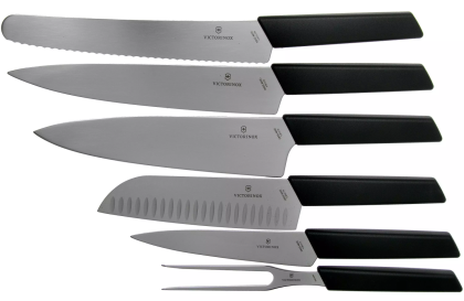 . Комплект ножове Victorinox Swiss Modern от 6 части и дървена стойка