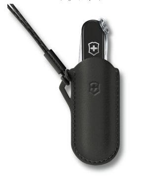 Кожен калъф с текстилна верижка Victorinox Dark Illusion