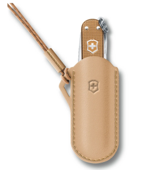 Кожен калъф с текстилна верижка Wet Sand