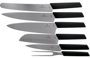 . Комплект ножове Victorinox Swiss Modern от 6 части и дървена стойка