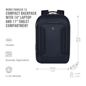 Раница Victorinox Werks Traveler 7.0 Compact с отделение за лаптоп 14''